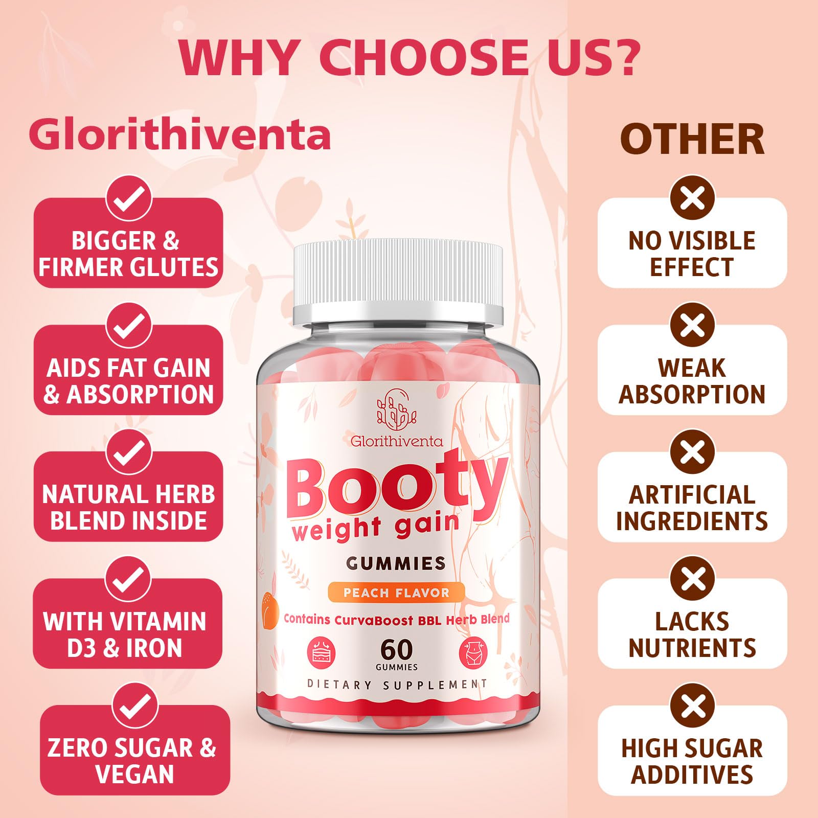 Gommes Glorithiventa zéro sucre, plaisir léger sans calories ajoutées.