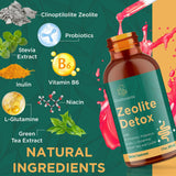 Etiquette Glorithiventa Zeolite Detox indiquant ingrédients naturels et absence d'additifs.