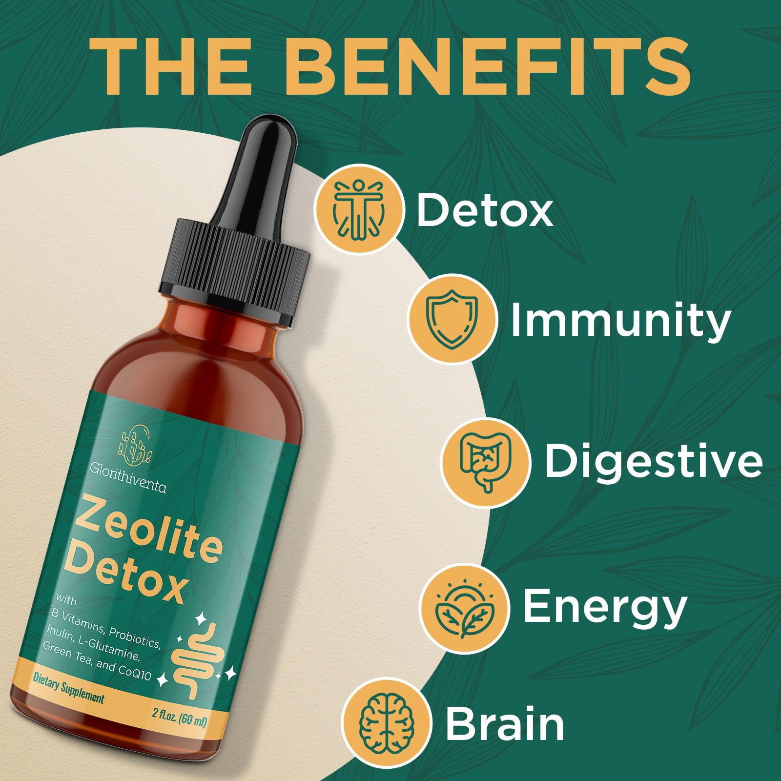 Gouttes Glorithiventa Zeolite Detox, absorption optimisée pour une detox douce et continue.