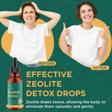 Verre avec mélange Glorithiventa Zeolite Detox dans une boisson quotidienne.