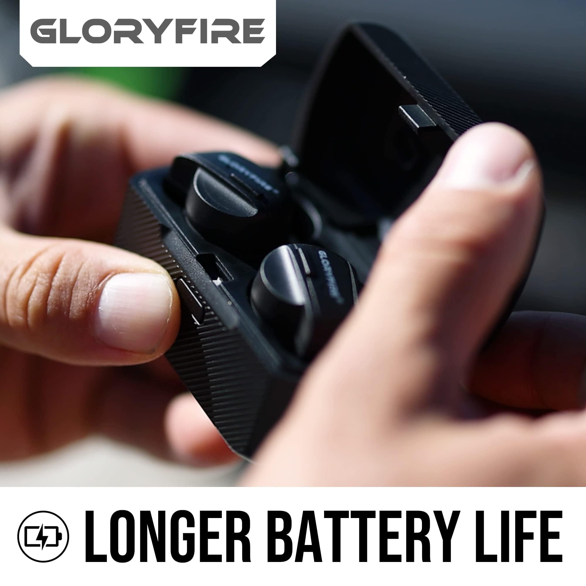 GLORYFIRE activation facile par bouton pour une utilisation rapide.