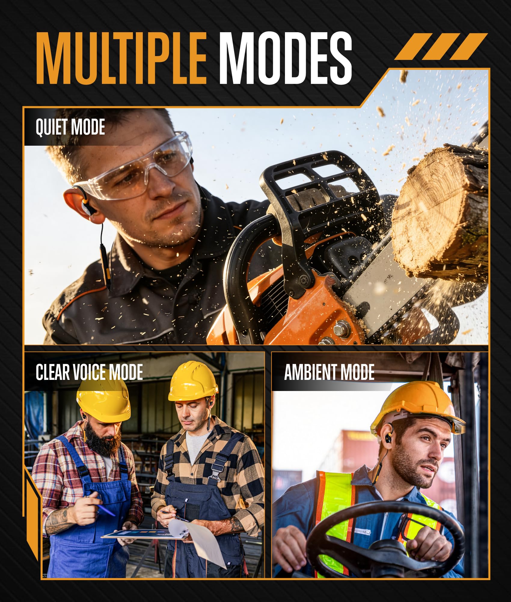 GLORYFIRE mode Clear Voice facilitant les appels sur le chantier