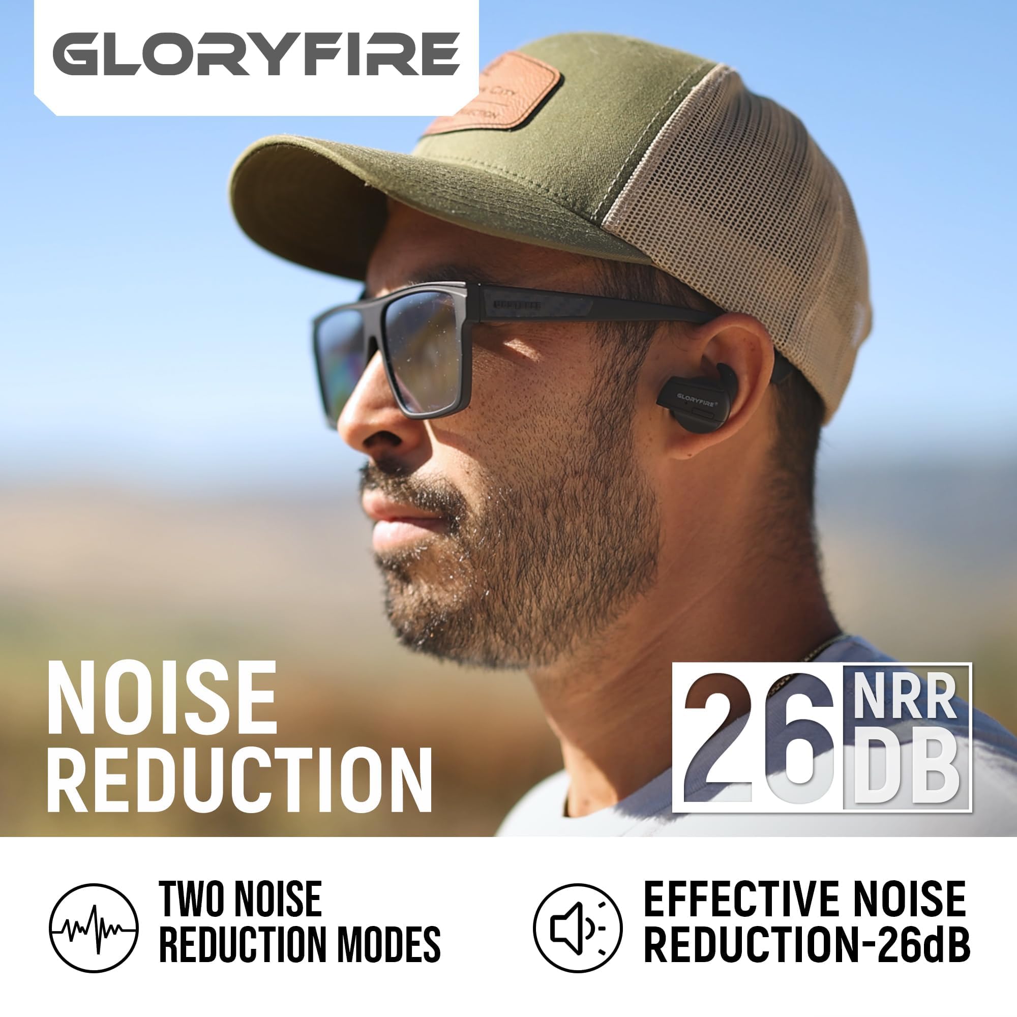 GLORYFIRE réduction de bruit 26 dB sur stand de tir