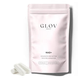 Glov Beauty NAD+ capsules et bouteille, soutien potentiel d'énergie et revitalisation