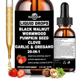 GLOVVUUP Drops absinthe-noix-noire-clou-de-girofle bouteille: formulation naturelle pour une digestion équilibrée.