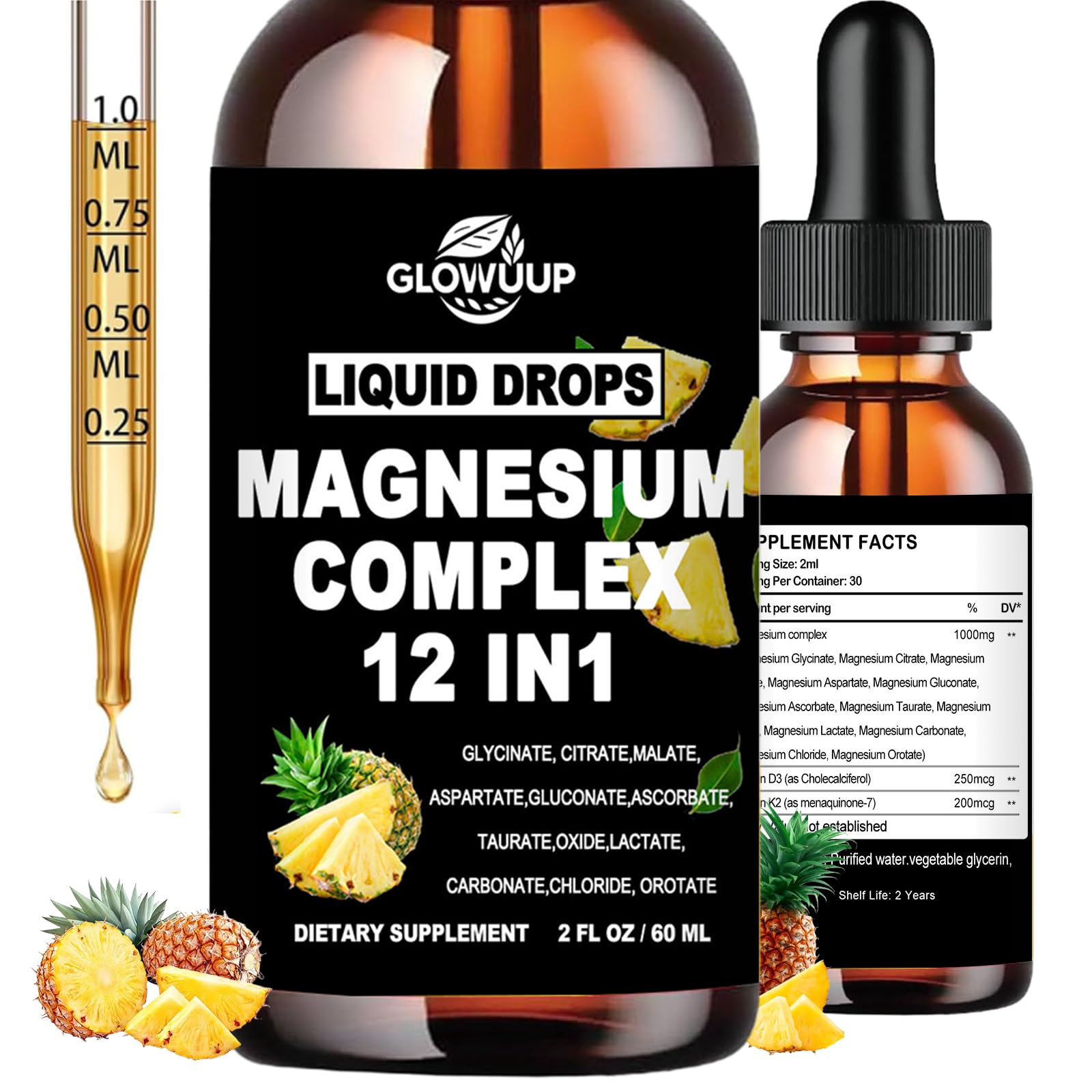 GLOVVUUP Magnésium 12 en 1, bouteille pratique pour votre routine.