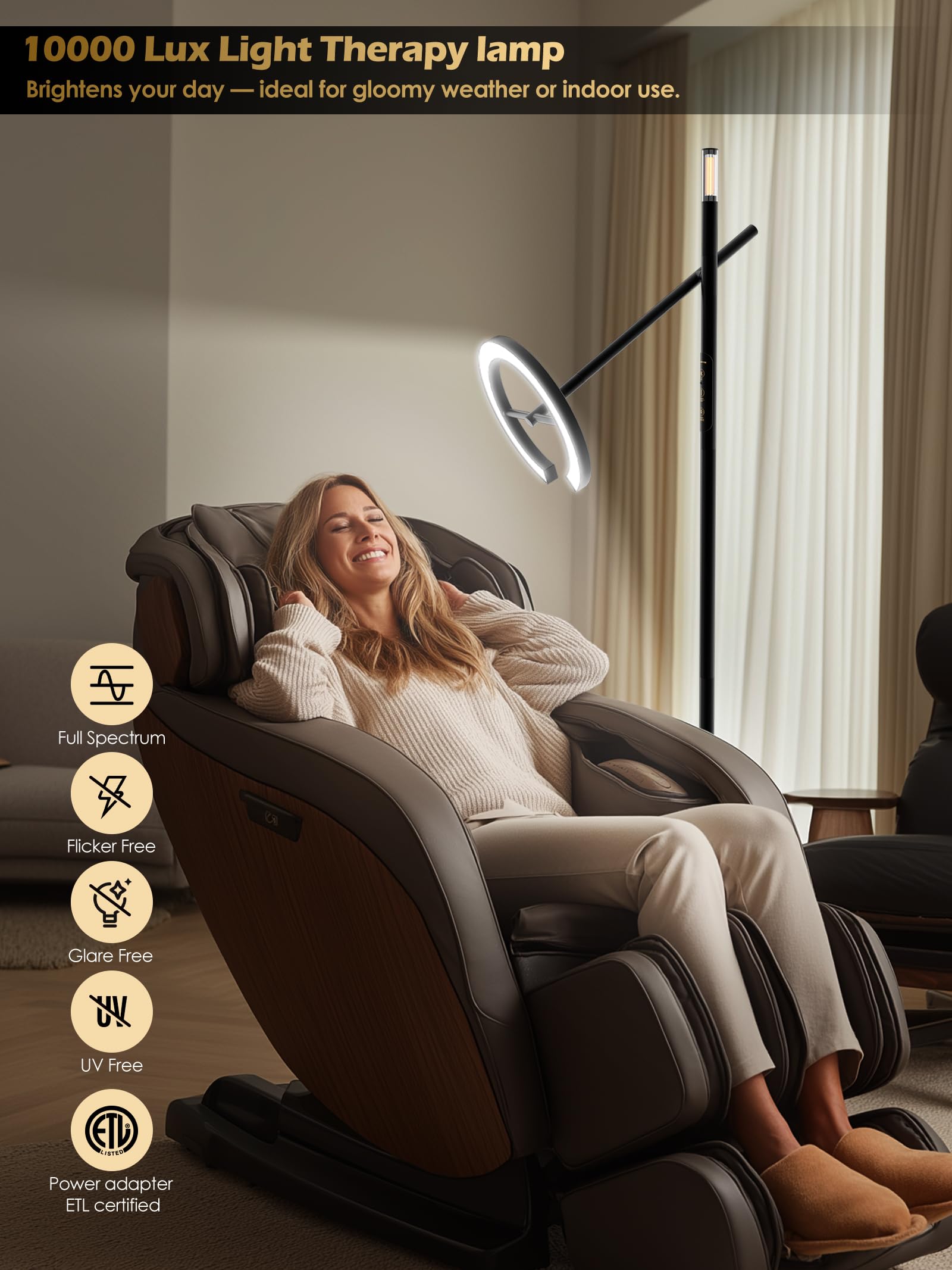 Lampe Glowrium rotation 340 degrés et bras réglables pour visée idéale.