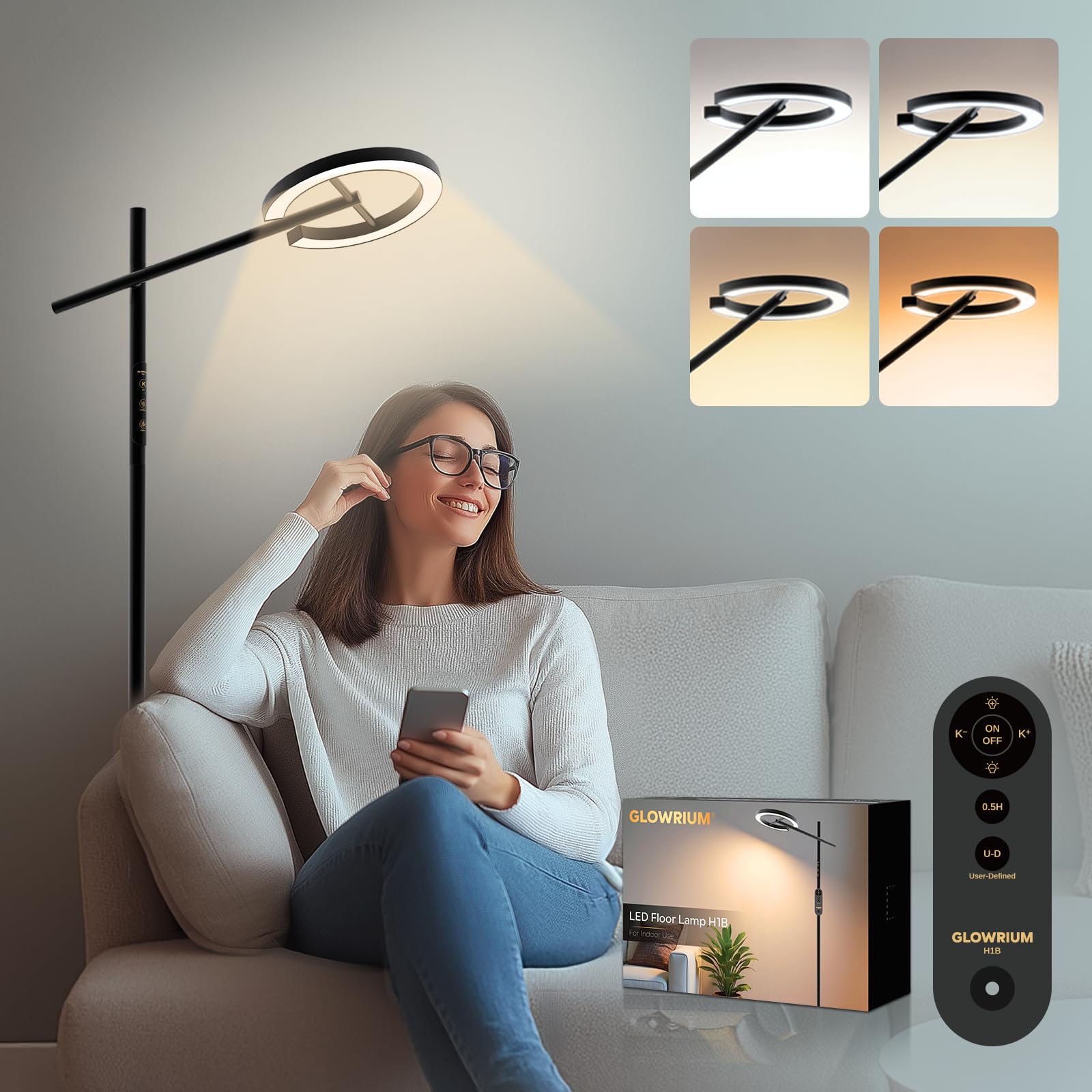 Lampe Glowrium thérapeutique à 12000 lux pour un éclairage naturel et stimulant.
