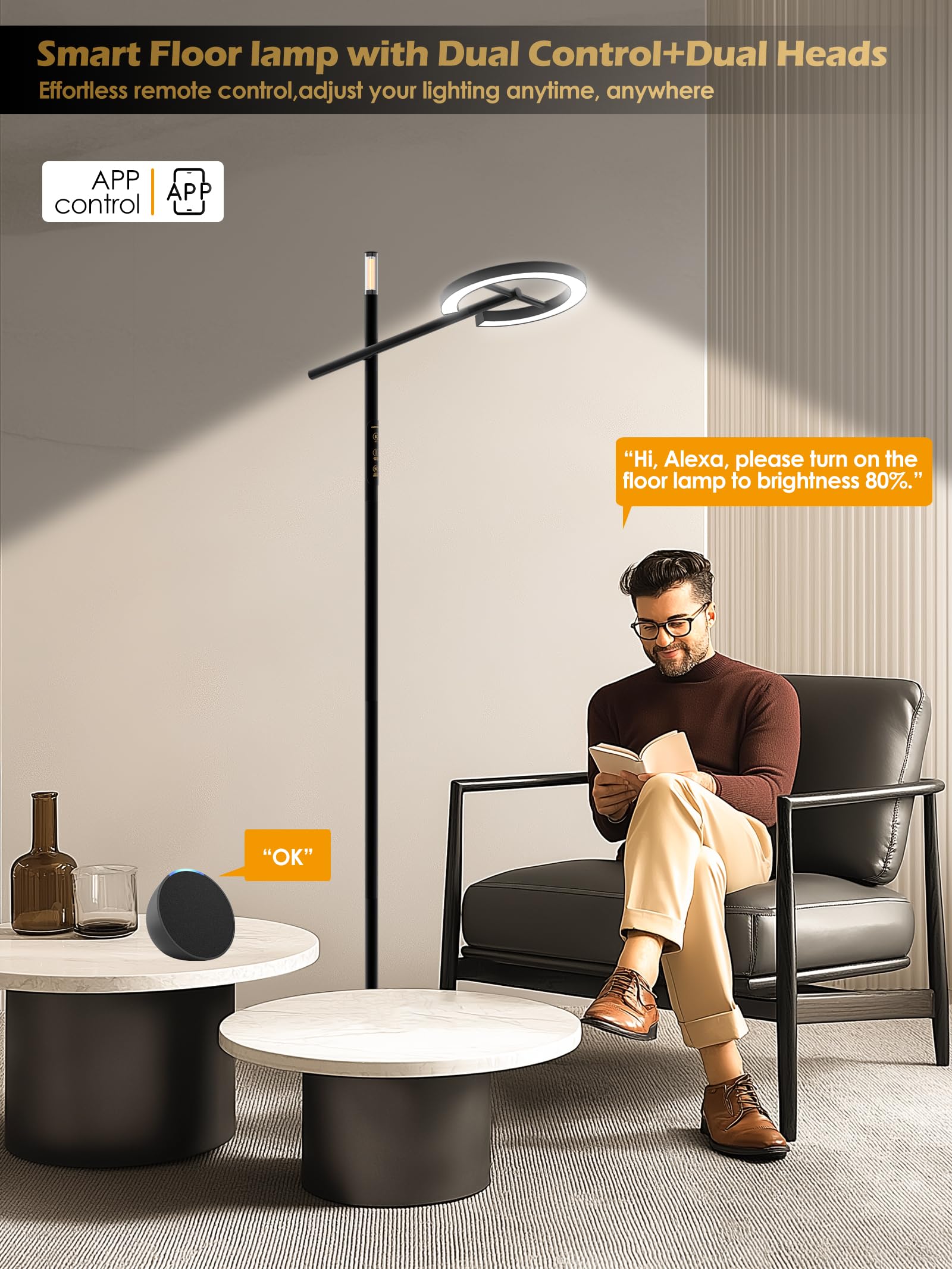 Lampe Glowrium à têtes doubles offrent thérapie et ambiance.