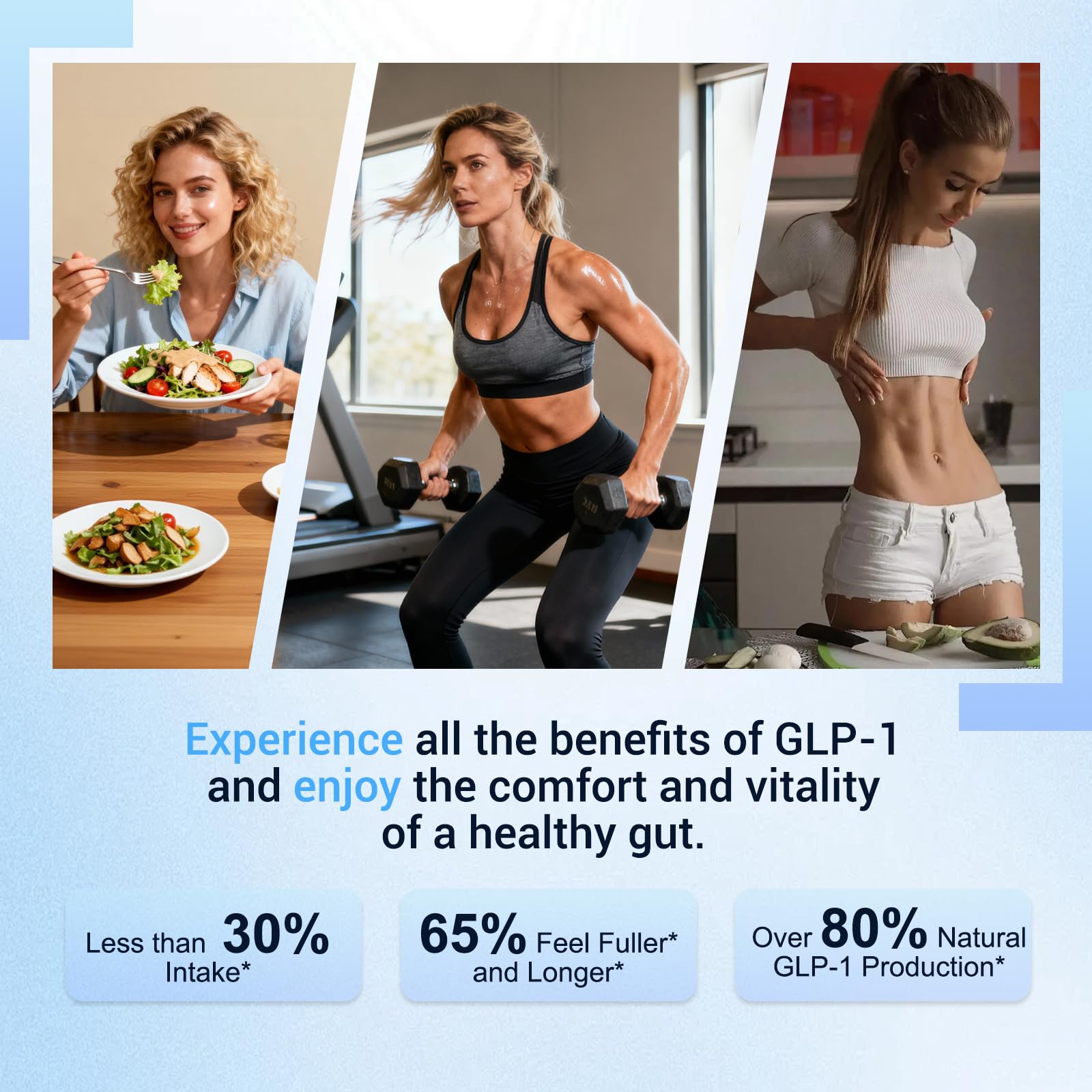 GLPwell GLP-1 Activate, mélange probio-prebiotique, flore intestinale équilibrée.