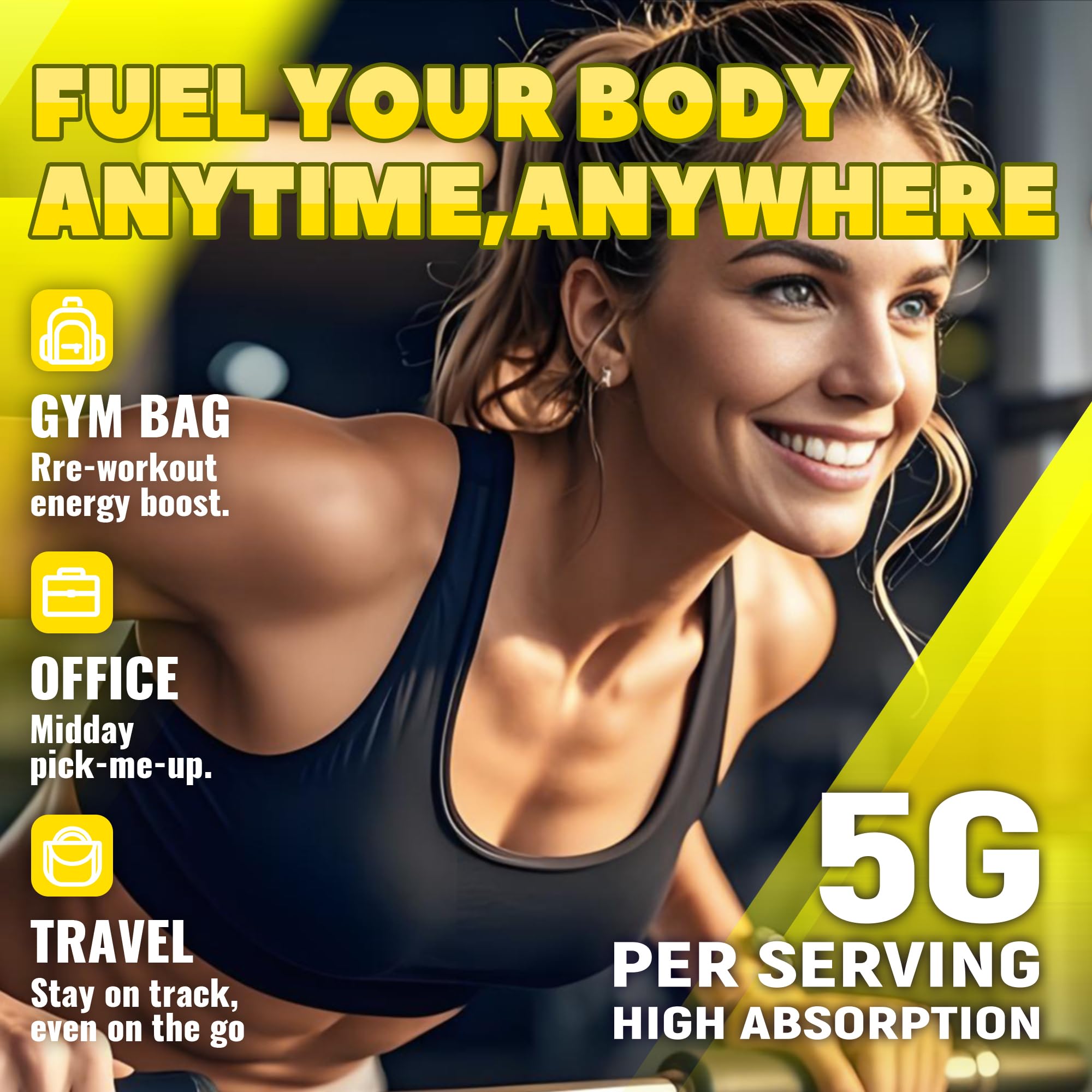 GlucoBio Créatine Monohydrate Gommes Sans Gluten Ananas – convient à divers régimes.