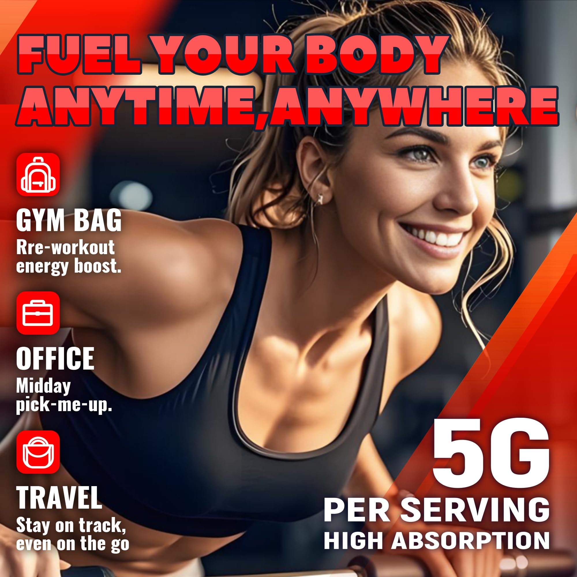 Étiquette vegan et sans sucre GlucoBio, pratique pour le sport.