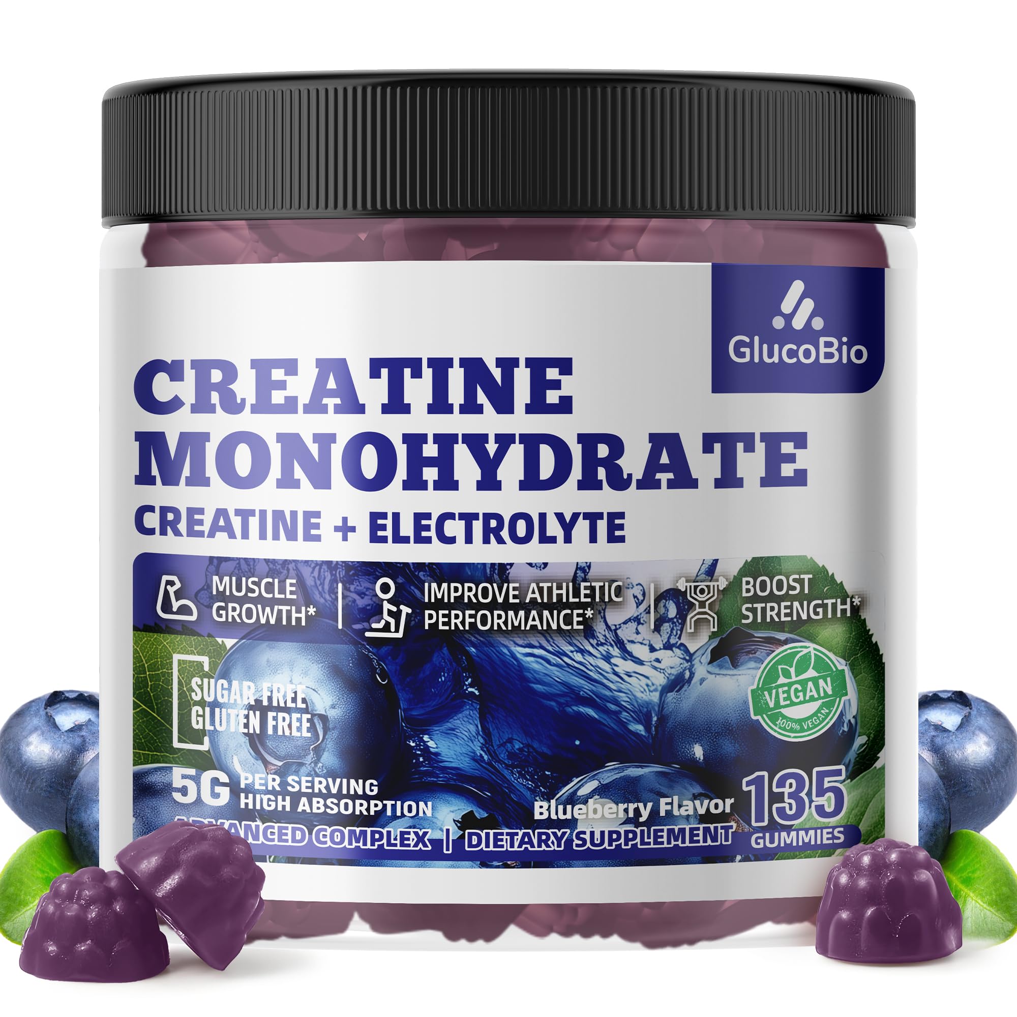 GlucoBio Bonbons gélifiés Creatine Monohydrate – utilisation quotidienne pour soutenir l’endurance.