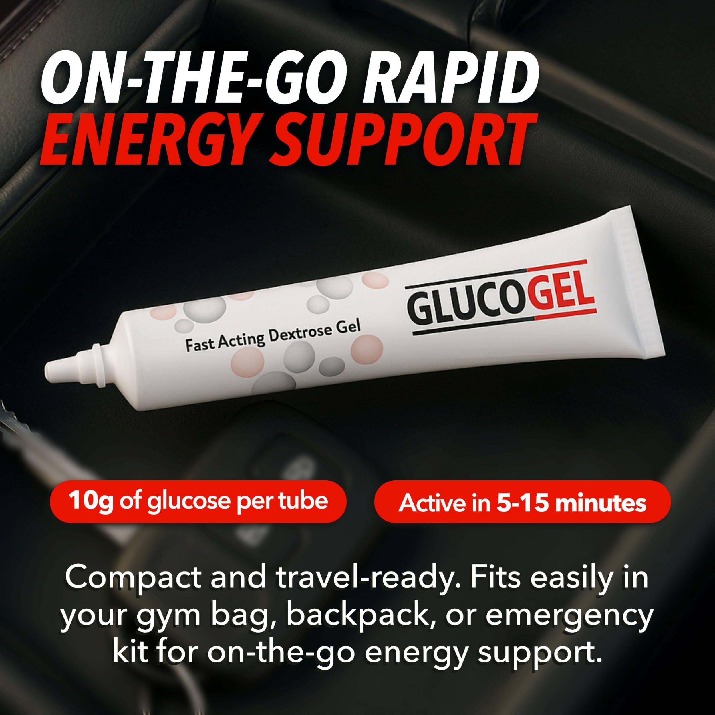 Glucogel 3x25g Tubes ouverture facile : consommation rapide en déplacement.