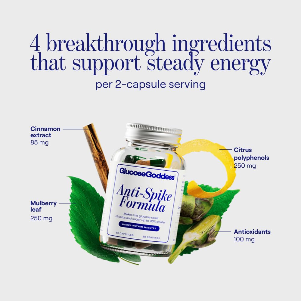 Étiquette nutritionnelle Anti-Spike avec extrait de mûrier et polyphénols.