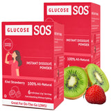 Glucose SOS – sachet kiwi-fraise, ouverture facile pour usage rapide en déplacement.
