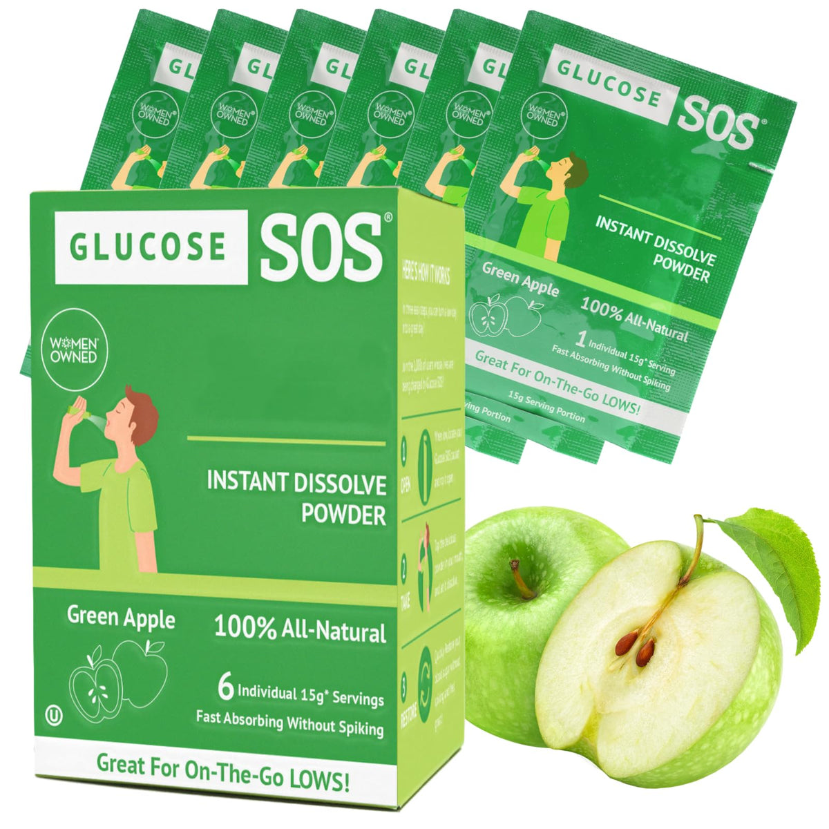 Glucose SOS sachets dextrose à absorption rapide se dissolvent sans eau.