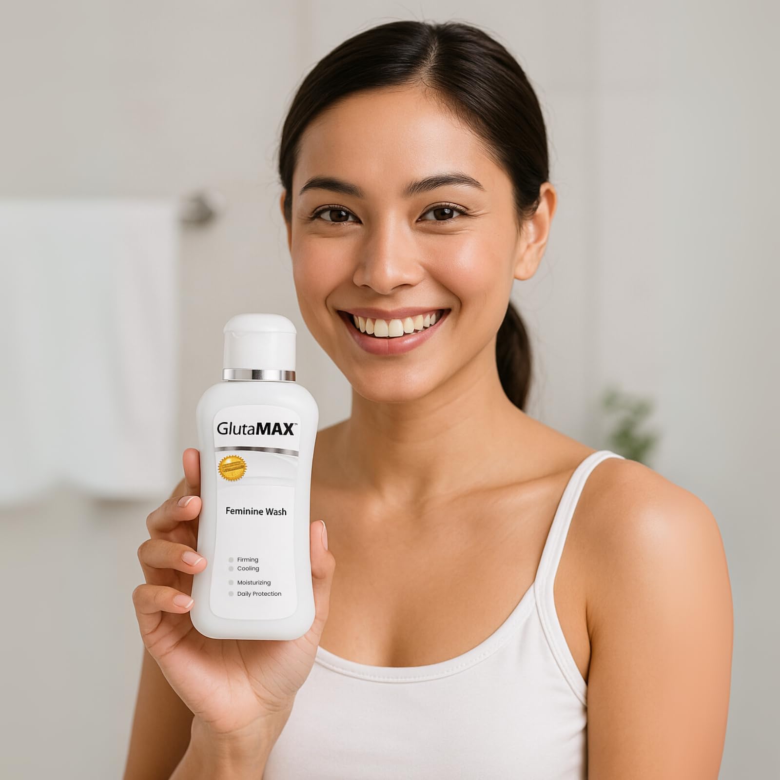 GlutaMAX huile d'arbre à thé, parfum discret et fraîcheur naturelle.