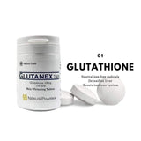 Emballage Glutanex Tab Glutathione: formulation en réduction, pratique pour routine beauté.