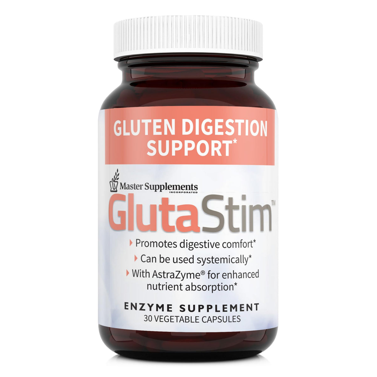 GlutaStim – capsules végétales, soutien potentiel à la digestion lors des repas riches en gluten.