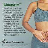 GlutaStim – étiquette claire détaillant ingrédients et bénéfices potentiels.