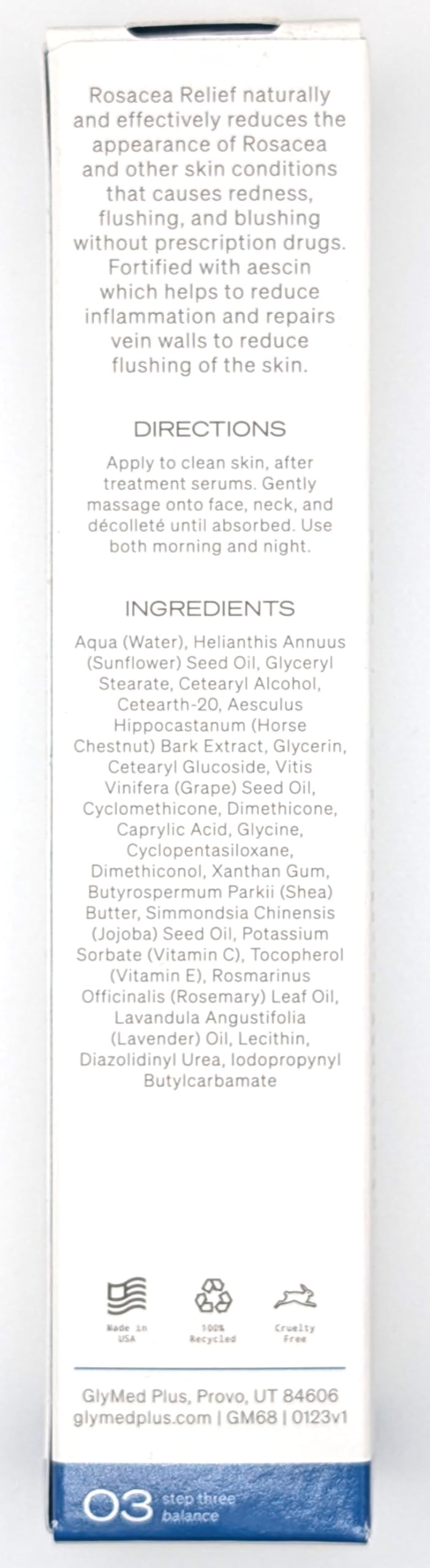 GlyMed Plus Cell Science Rosacea Relief, crème veloutée, hydratation douce