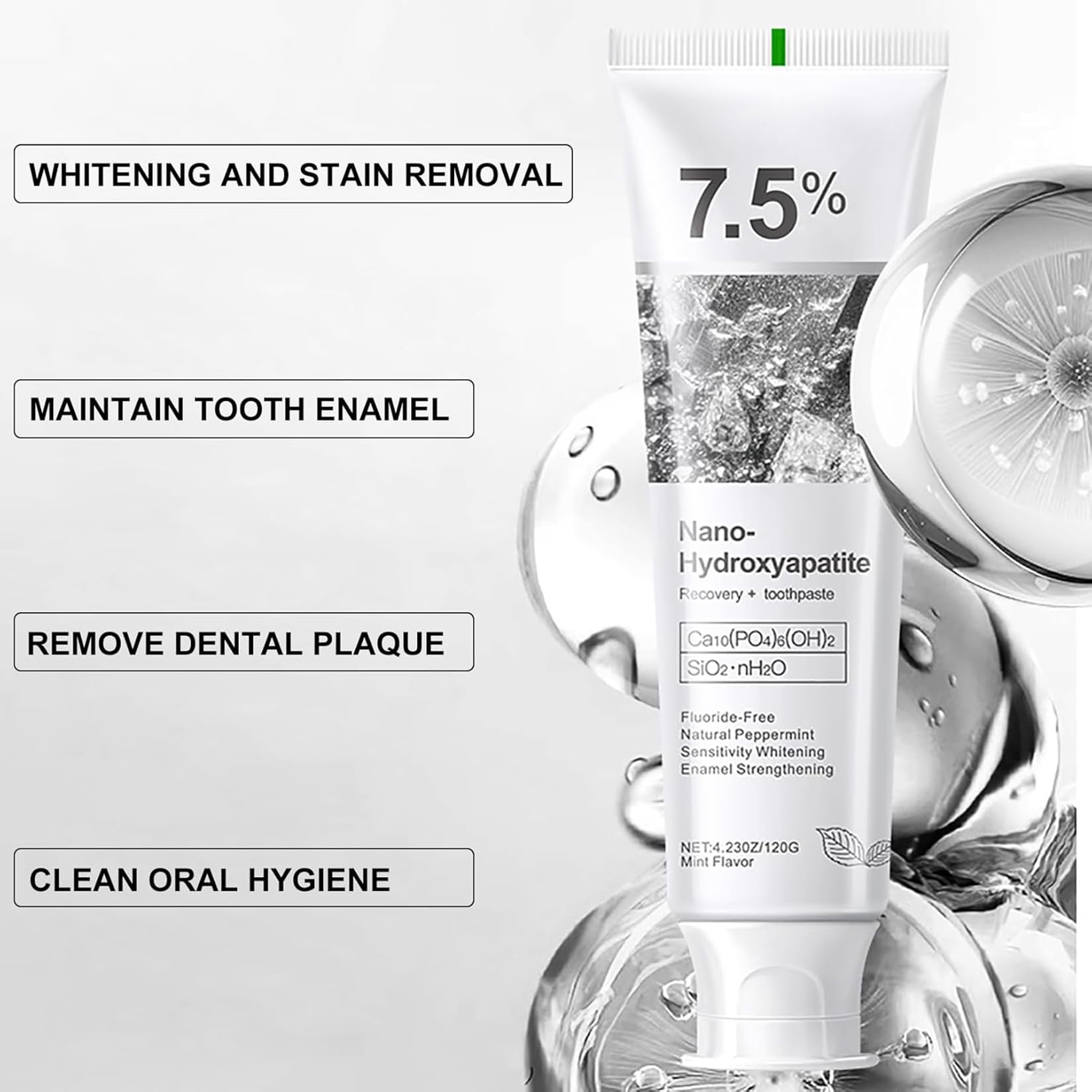GMaxit dentifrice hydroxyapatite 7,5% – rafraîchissement durable pour une haleine fraîche