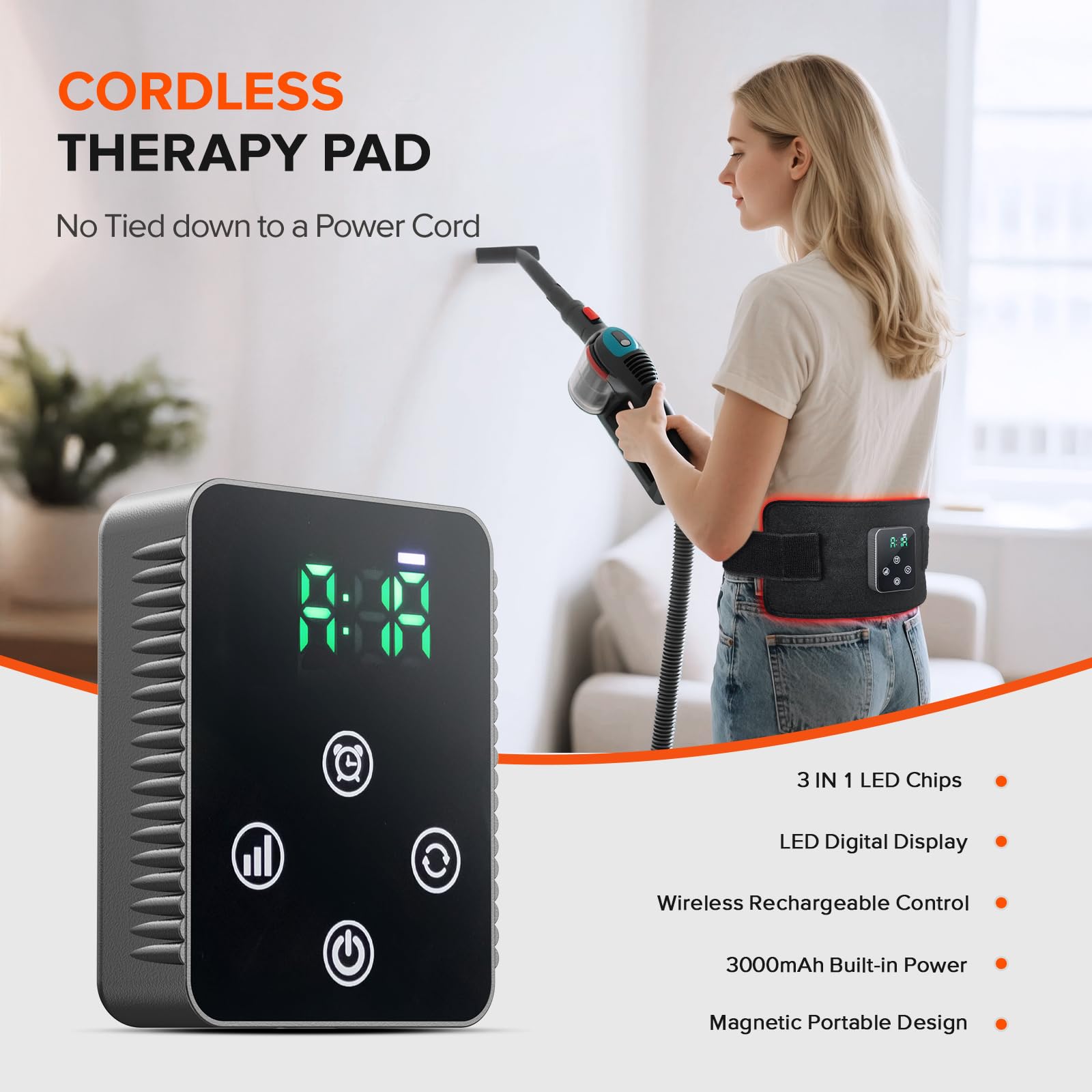 GMOWNW batterie interne 3000mAh, recharge via Type-C pour des sessions sans fil.