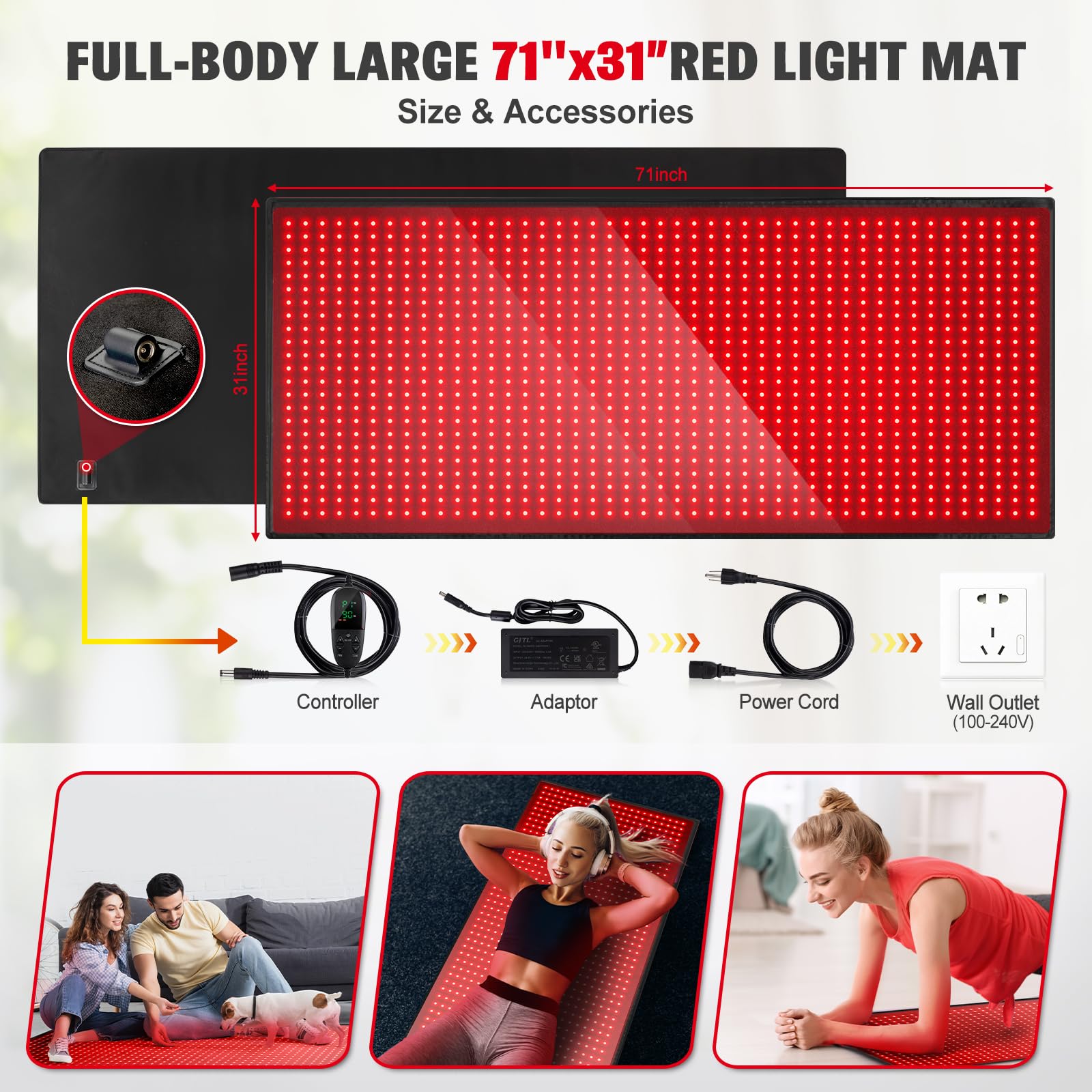 GMOWNW Mat mode 40Hz : pulsations rapides pour stimulation des tissus.