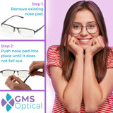 Coussinet nasal de rechange GMS Optical pour lunettes perdues ou cassées.