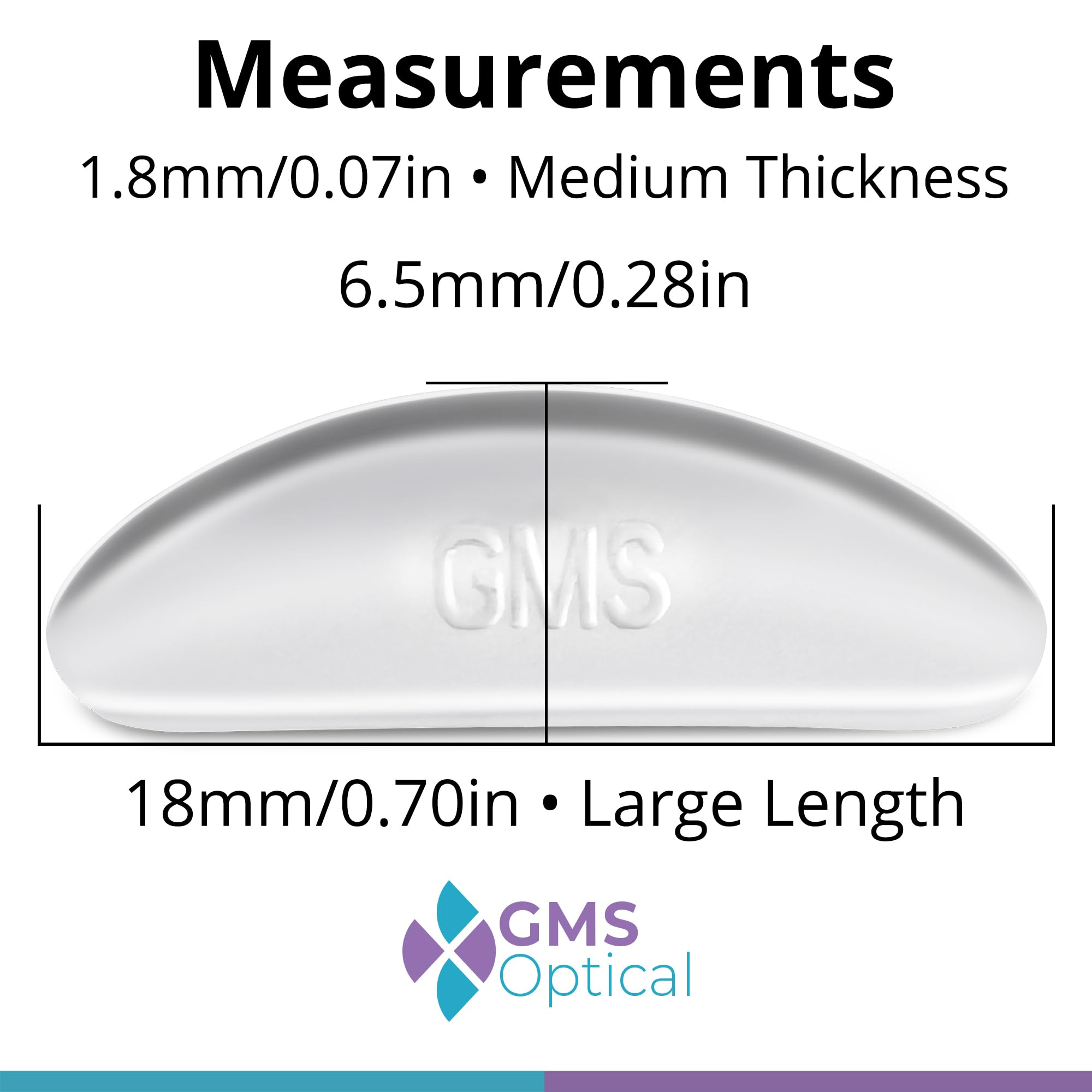 Coussinets nasaux GMS Optical en silicone doux, réduction des glissements et irritation