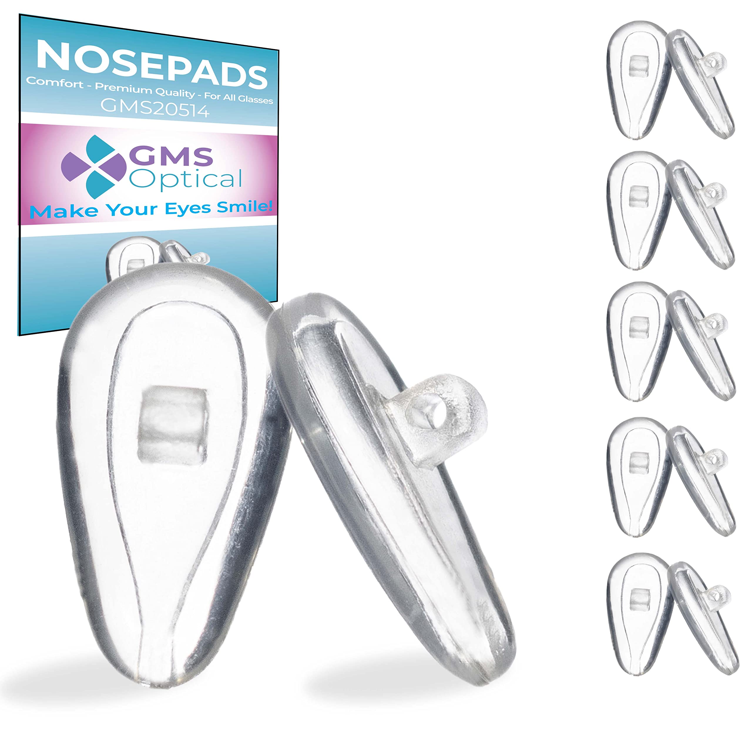 GMS Optical coussinets nasaux en silicone 11 mm ronds pour lunettes confortables