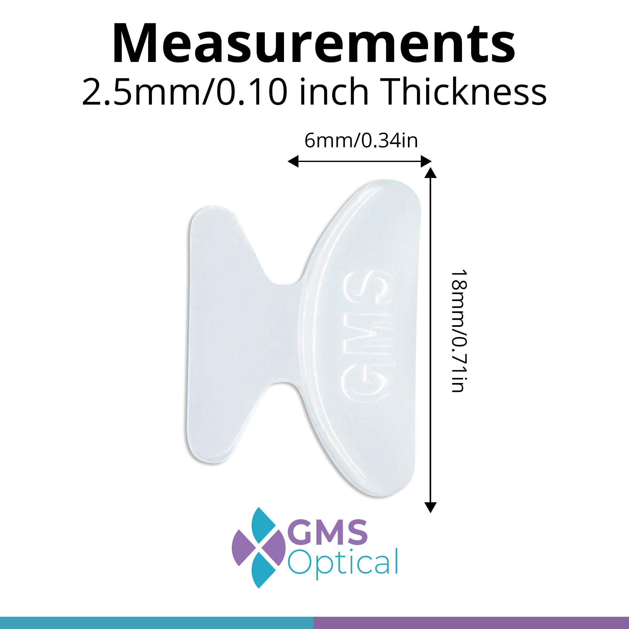 Plaquette silicone ultra-douce GMS Optical pour ajustement confortable toute la journée.
