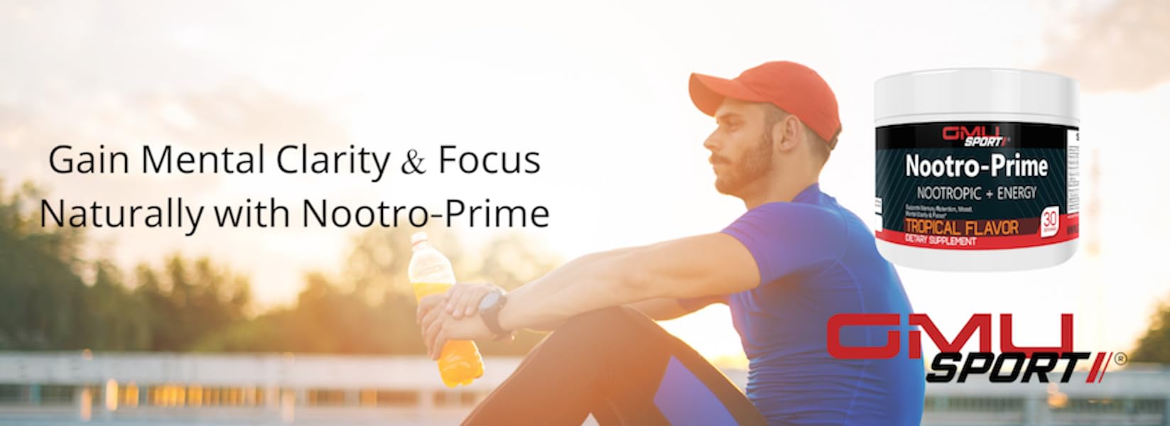 GMU SPORT Nootro-Prime – verre de préparation facilitant le mélange et l'énergie.