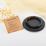 Bracelet Gnamy protection obsidienne noire et hematite - repousse les energies négatives.