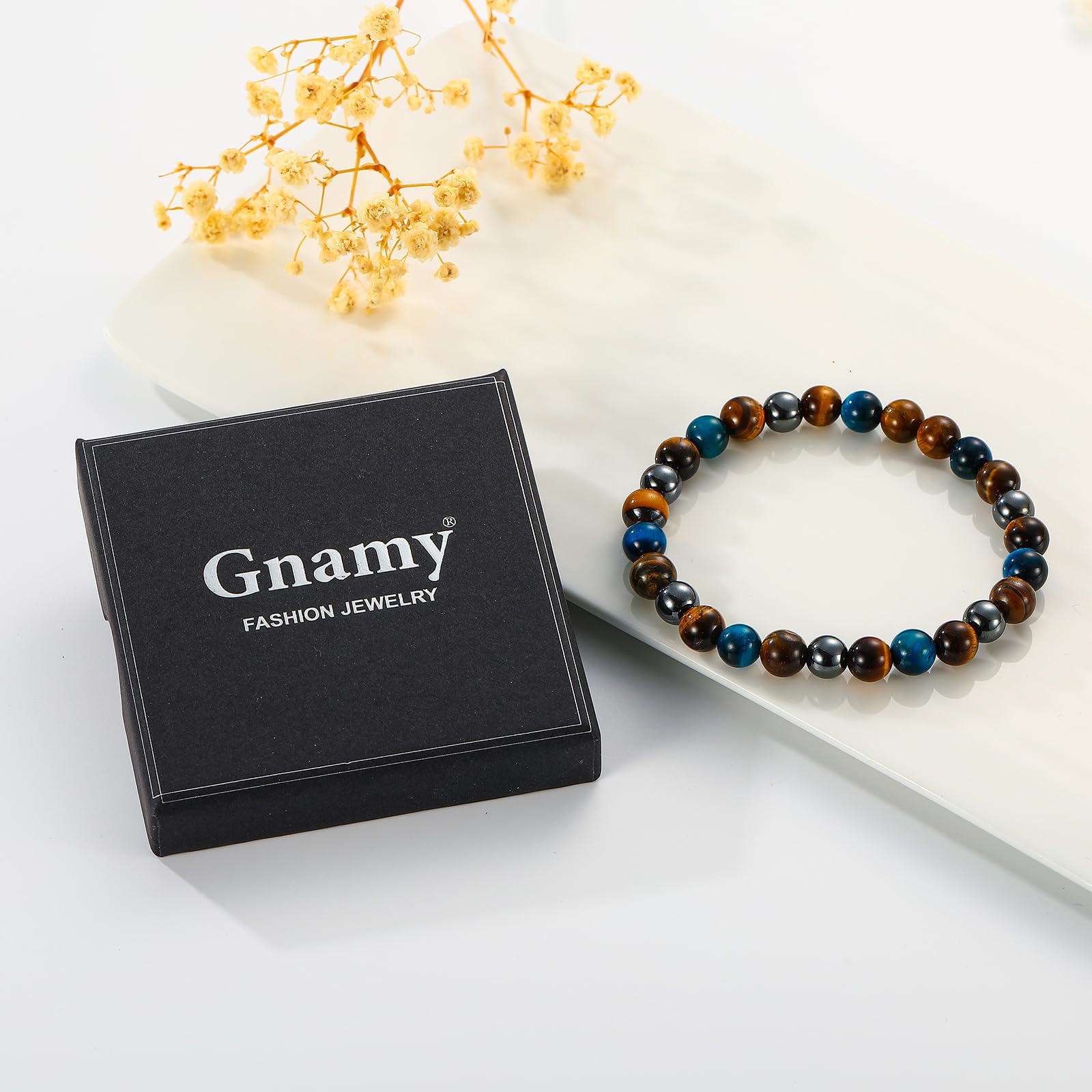 Gnamy style masculin chic, bracelet polyvalent et élégant.