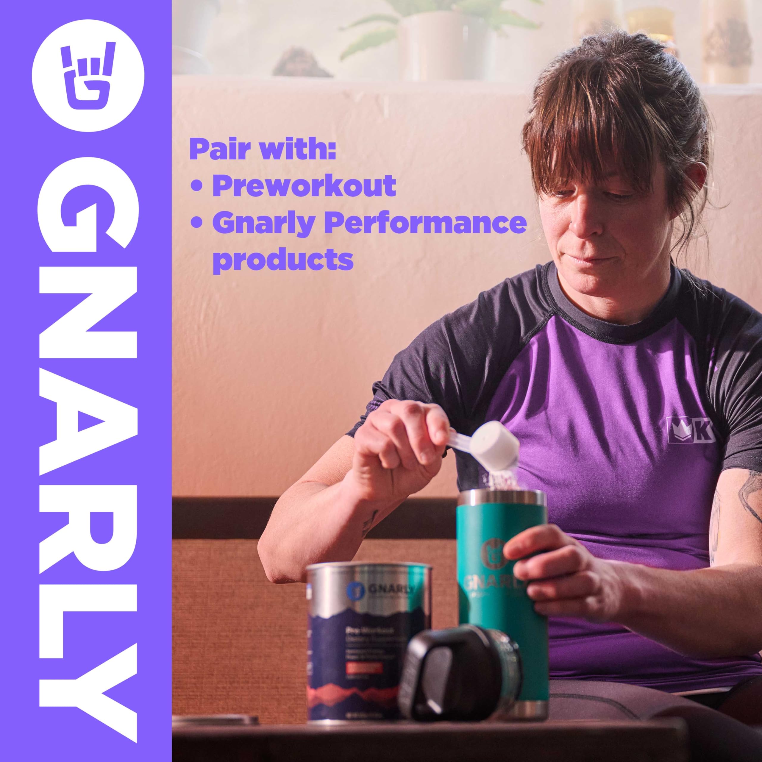 Gnarly Nutrition Créatine Creapure – format 15,87 oz, facile à stocker.