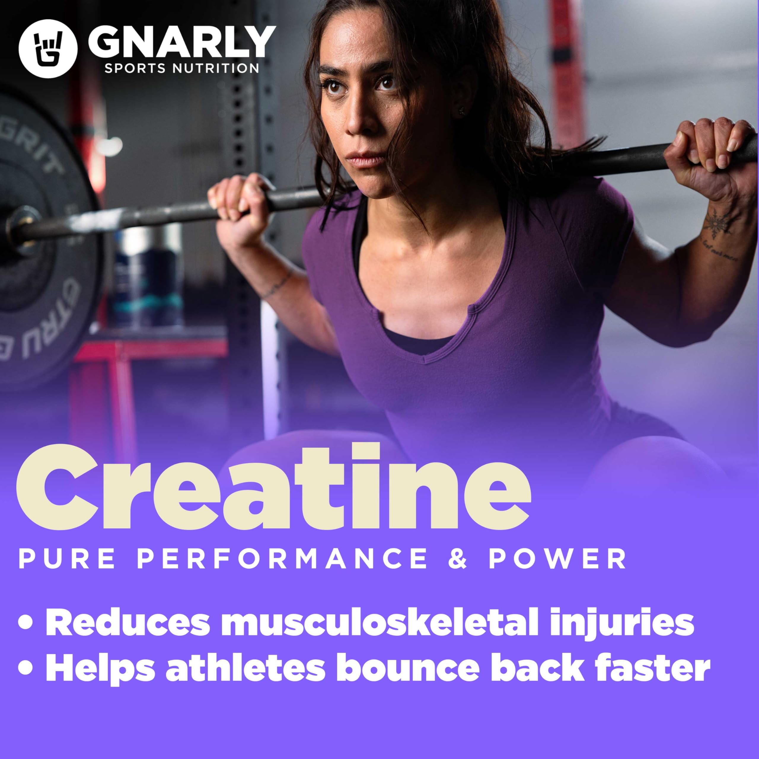 Gnarly Nutrition Créatine Creapure – texture neutre pour une intégration quotidienne.