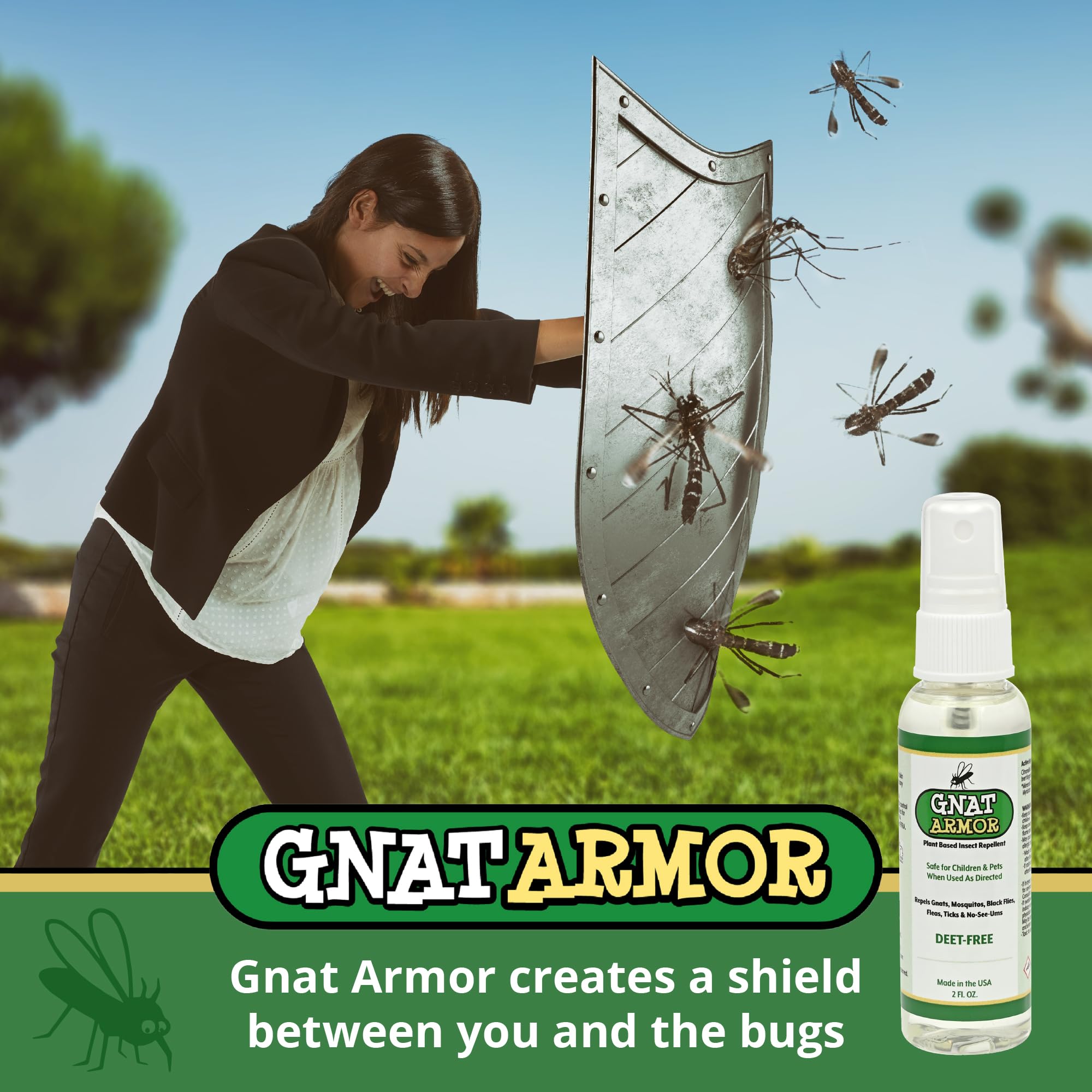 Gnat Armor utilisation extérieure pour enfants et animaux, protection pratique.