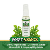 Gnat Armor sans DEET, trois ingrédients, utilisation simple et sûre.