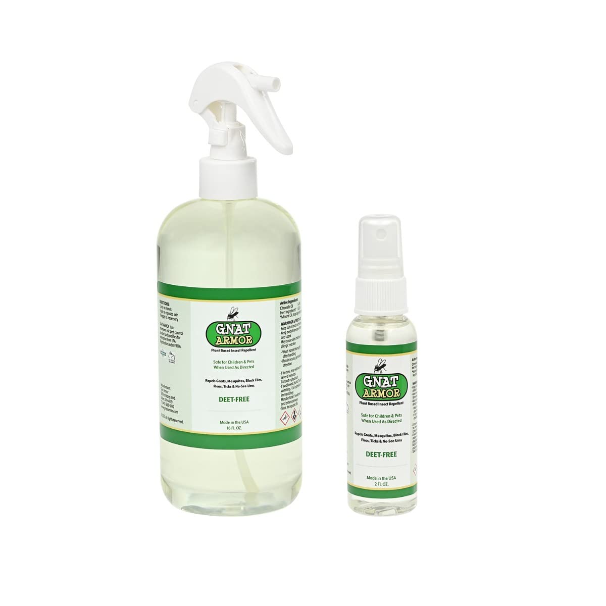 Gnat Armor spray citronnelle 2oz, protection légère contre les moustiques.