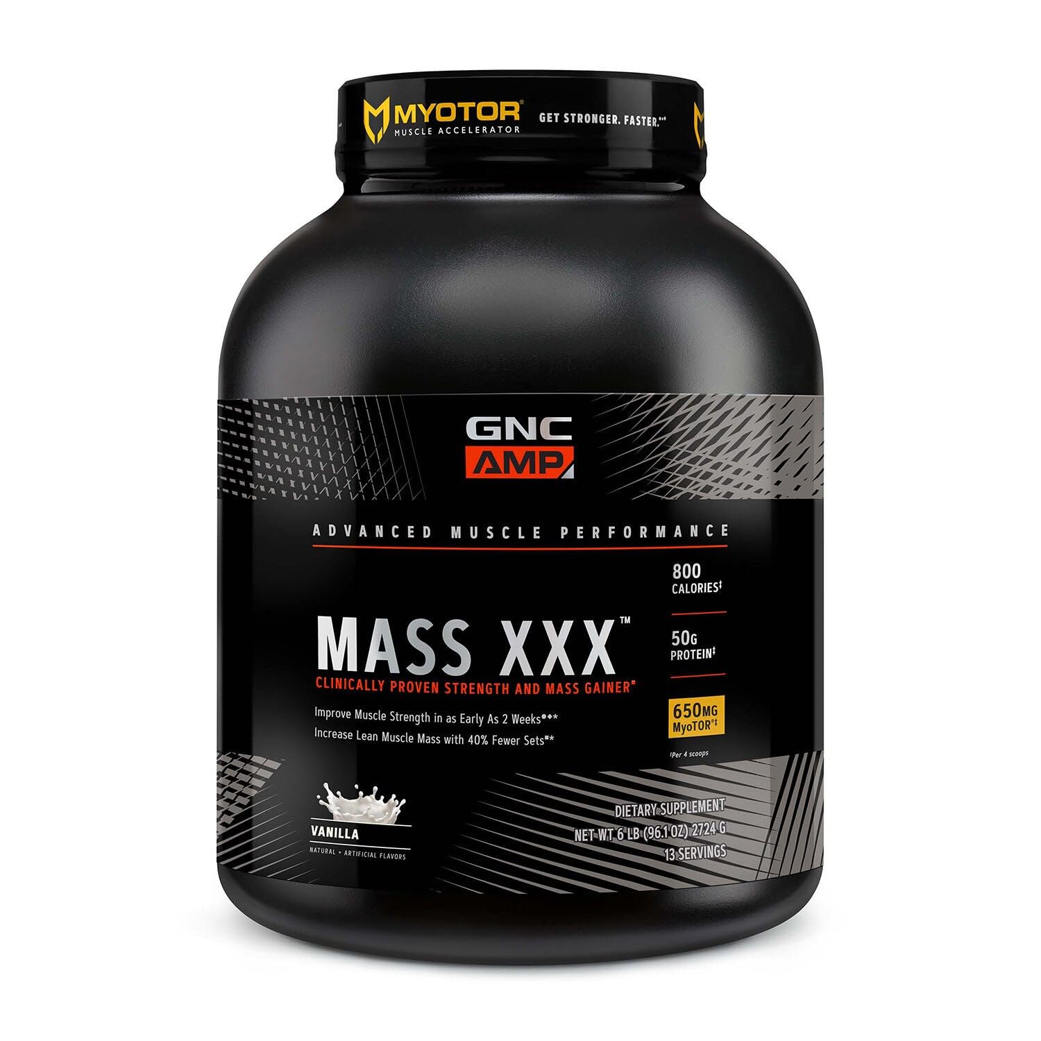 GNC AMP Mass XXX poudre vanille pour prise de masse potentielle et récupération musculaire