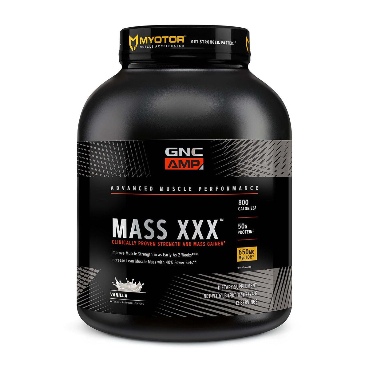 GNC AMP Mass XXX poudre vanille pour prise de masse potentielle et récupération musculaire
