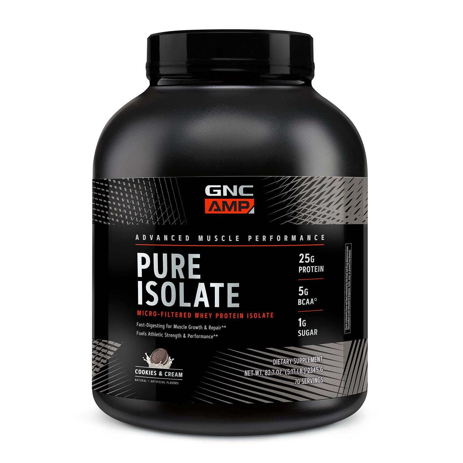 GNC AMP Pure Isolate – protéine de lactosérum en bouteille, récupération possible après l’entraînement