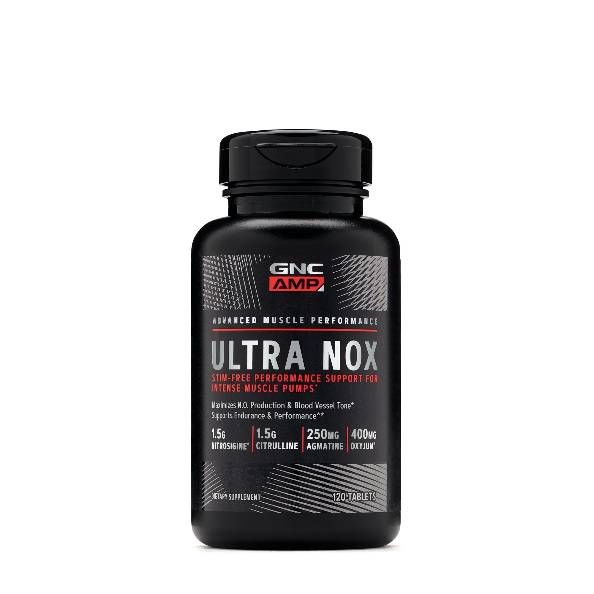 GNC AMP Ultra Nox : tablettes Pré-entraînement, énergie durable sans stimulation