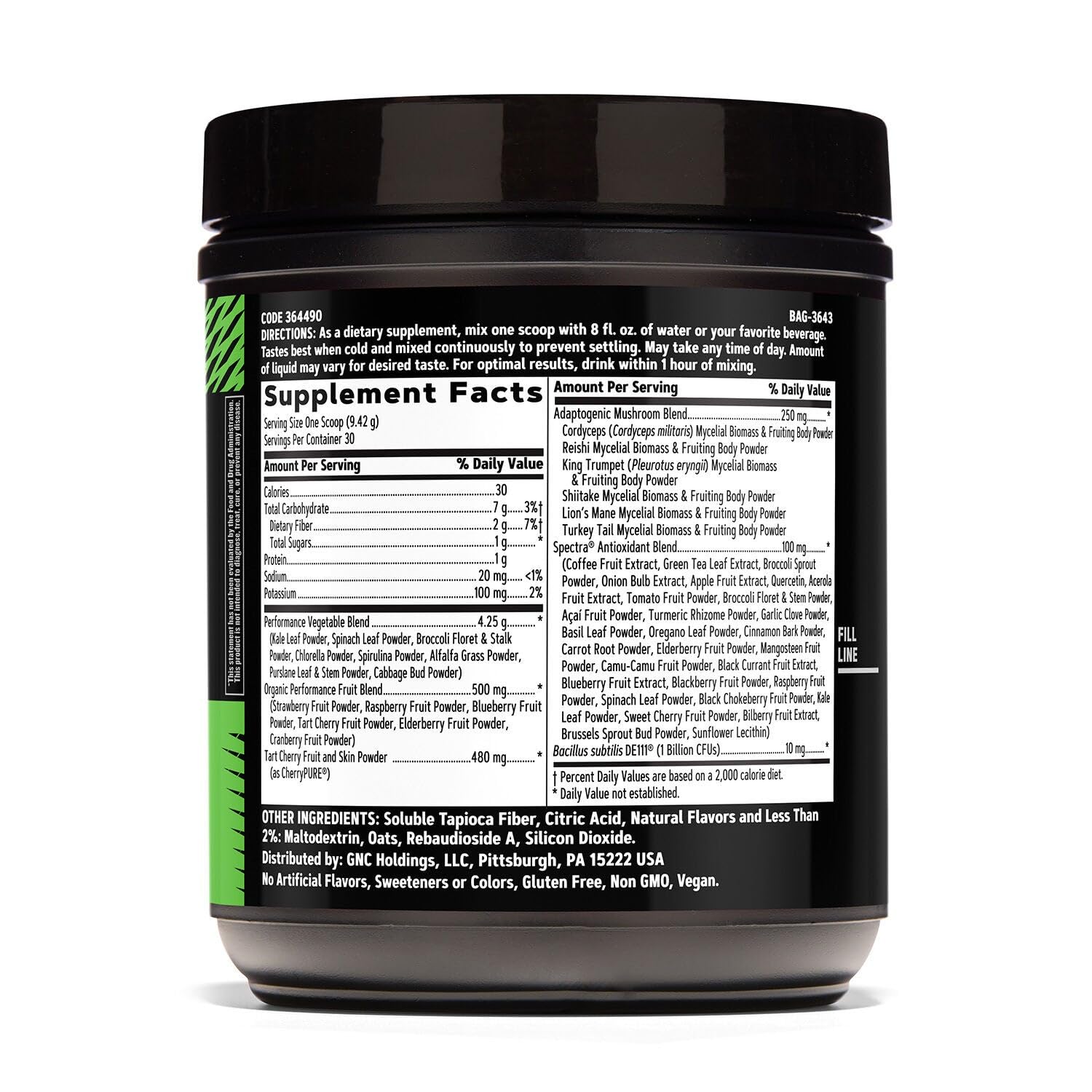 GNC Amplified Greens ICY Lemonade dans un shaker prêt pour l’entraînement