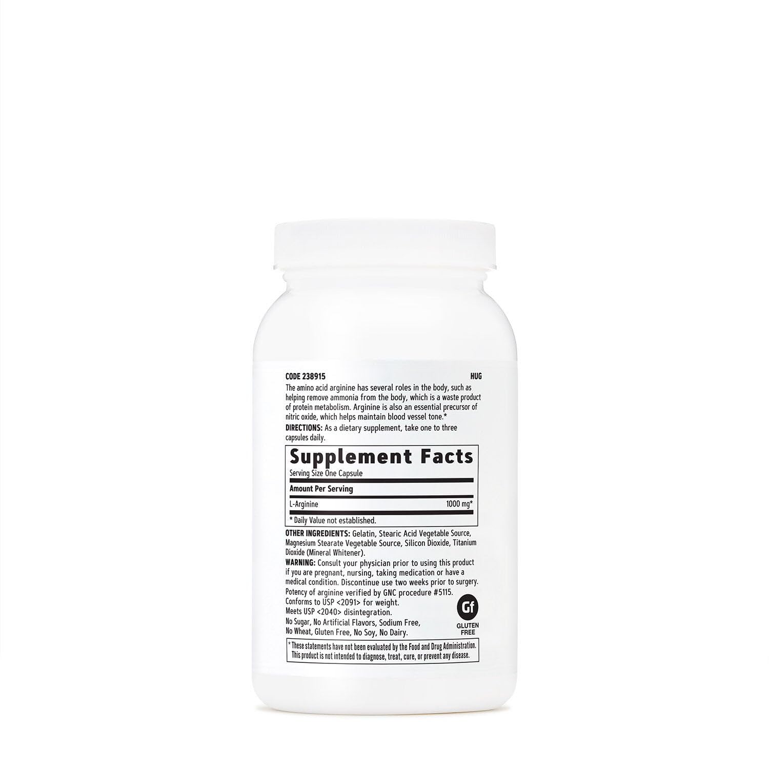 GNC L Arginine 1000 mg — boite et comprimé faciles à intégrer dans la routine.