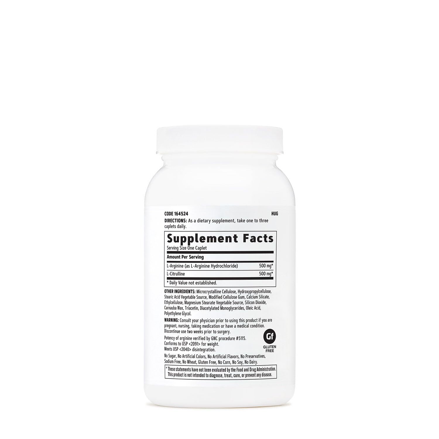 GNC L-Arginine + L-Citrulline, comprimés faciles à prendre au quotidien.