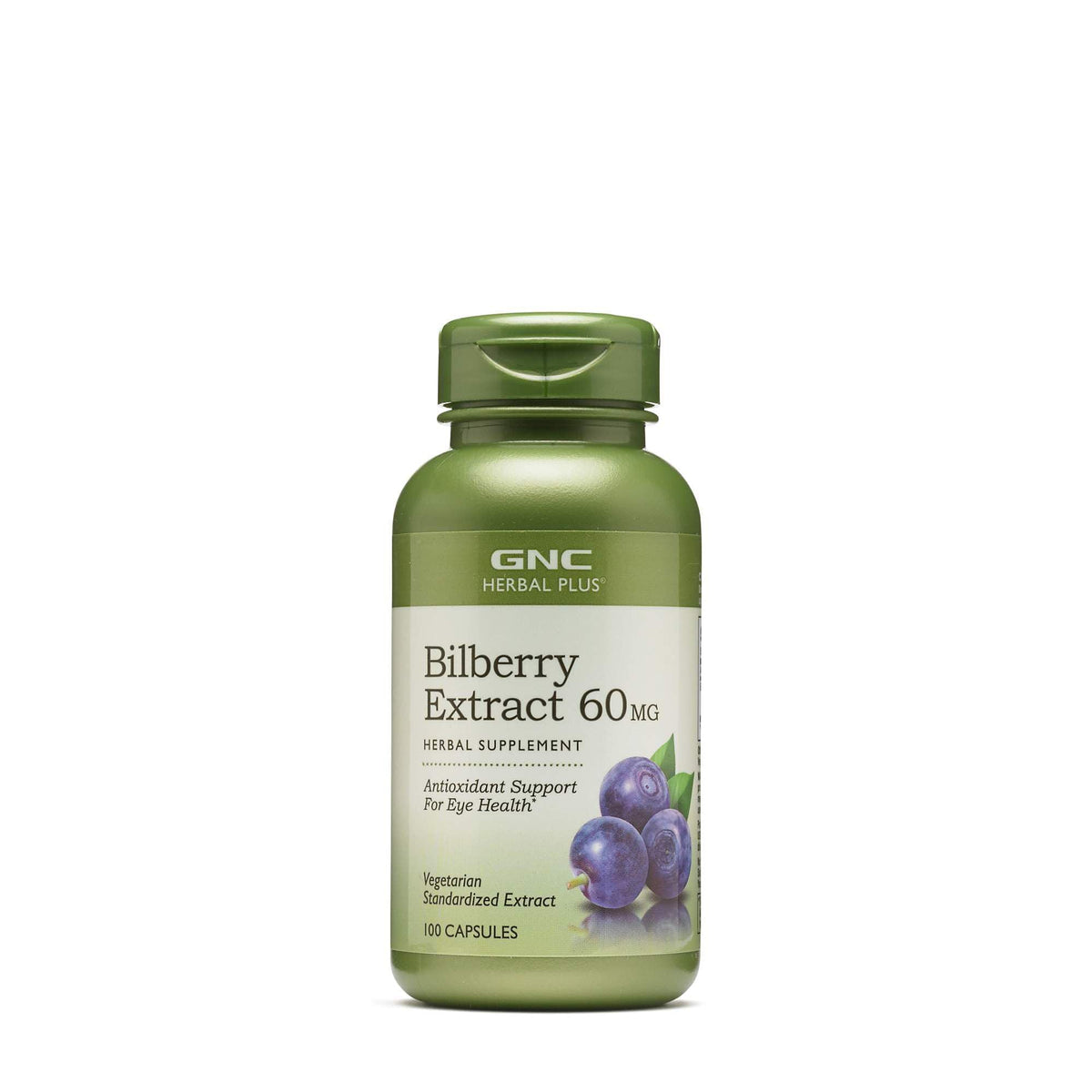 GNC Bilberry Extrait — bouteille: soutien potentiel à la santé oculaire.