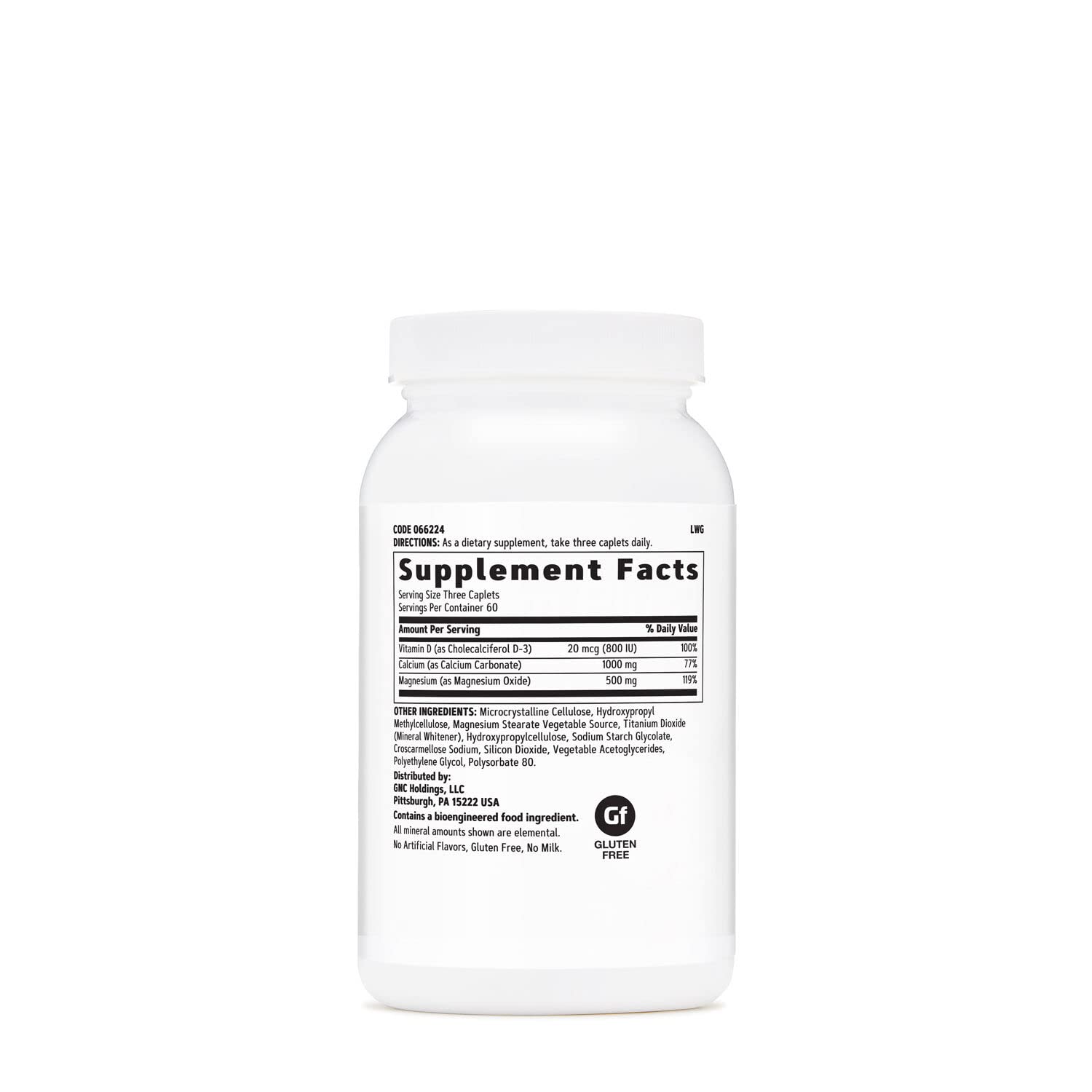 GNC Calcium Plus Magnésium Vitamine D-3 1000 mg – étiquette lisible et composants